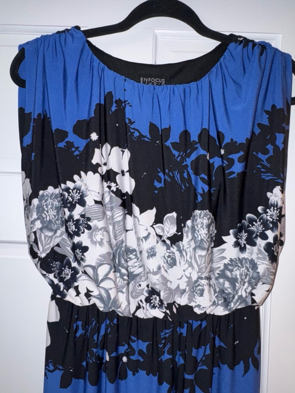Enfocus Studio Blue Floral Print Dress